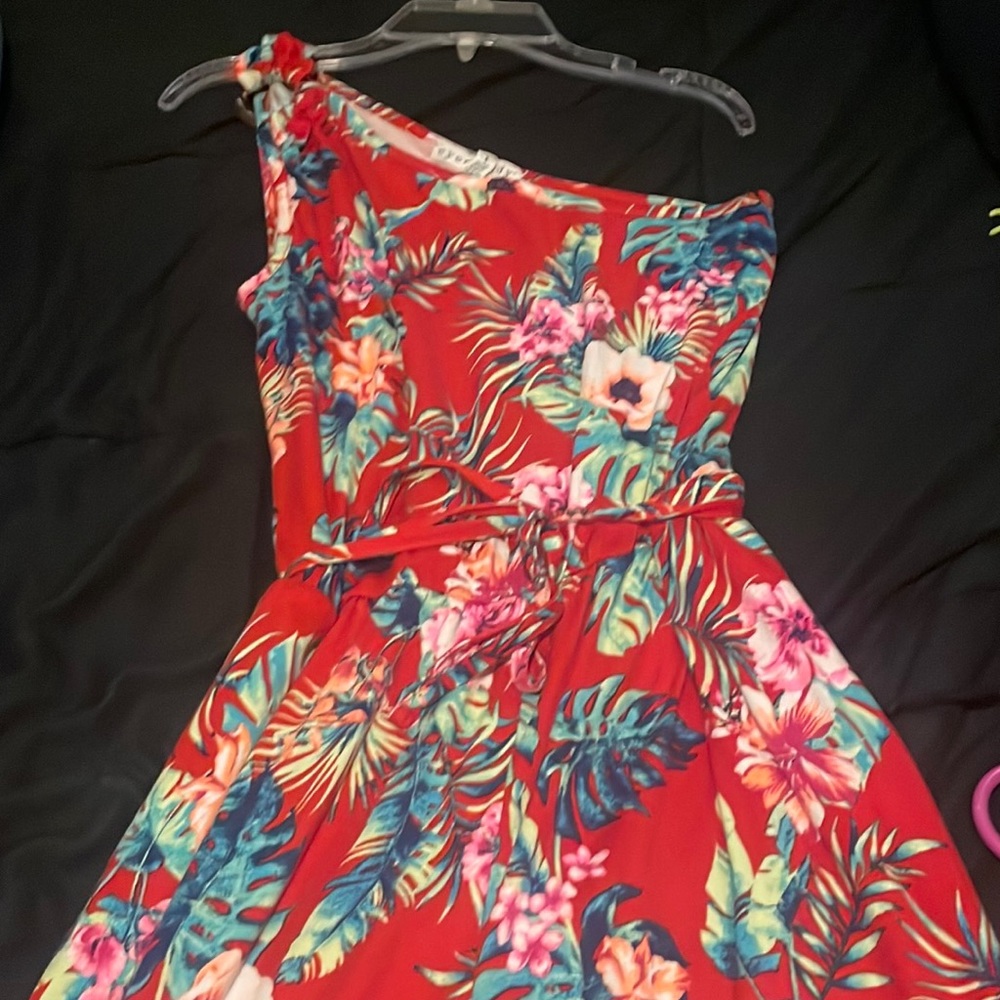 Red Floral Romper Pantsuit